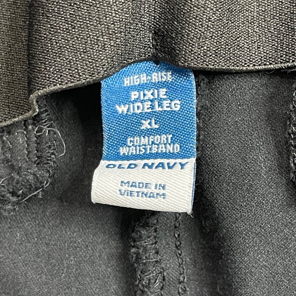 Old Navy Womens Black High-Rise Pixie Wide-Leg Pants Size XL‎ Comfort Waistband - Picture 7 of 9